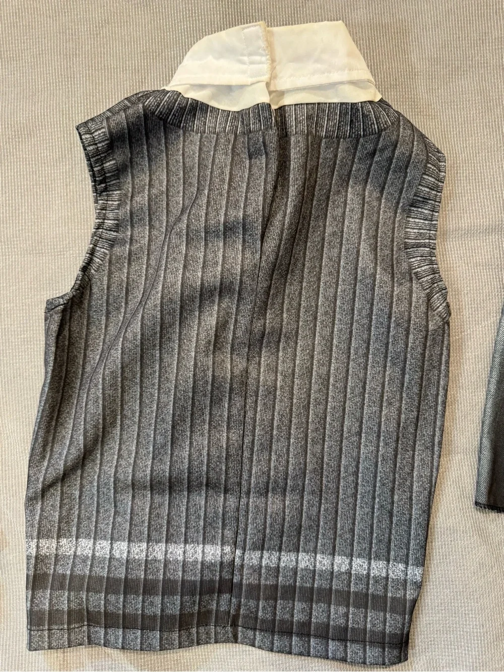 Wednesday Addams Costume Set with Striped Blazer, Skirt and Vest